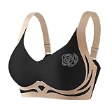 UHouse Brassière Sport Femme Maintien Fort Sports Bra sans Armature Lingerie sous Vetements Feminins Bralette Bretelle Large Soutien Gorge Sports Bra 01 Noir M