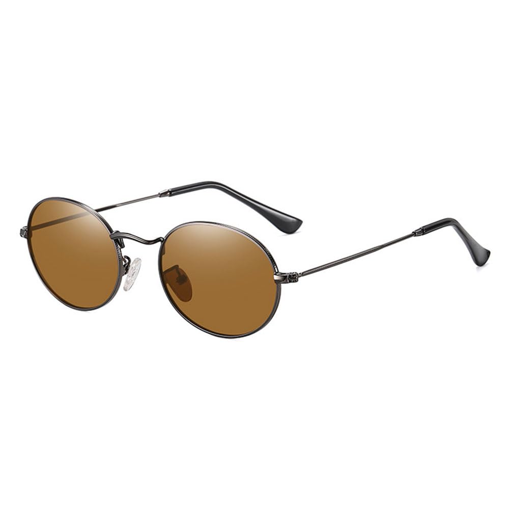Metal Oval Frame Glasses Classic Retro Polarised Men Women Sunglasses E1066-image-18