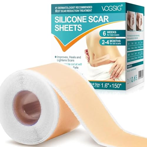 KANZA - Silicone Scar Sheets(4CM *3.8M) | Silicone Scar Tape Roll | Scar Removal Gel Patches | Easy-Tear Gel Tape For Scar Soft Silicone Scar for Surgery Scars | Unisex