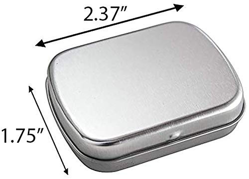 JUVITUS 1 oz Rectangular Metal Hinge Top Steel Tin Container for Storage, Travel, Gifts (5 Pack)