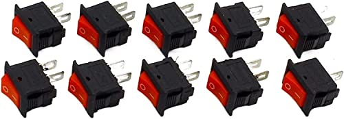 Interrupteur à bascule 3A/250V compact rouge 2PIN G125 pour mini tableau de bord