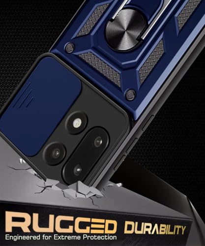 Image of WOW IMAGINE Tough Armor Bumper Mobile Back Case for 1+ OnePlus 15 5G | Sliding Camera Cover | Shock Proof 360 Protection | Hybrid PC + TPU | Ring Holder with Kickstand - Blue