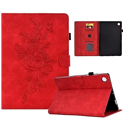 Tablet Protective Case Cover Premium Leather Case For Samsung Galaxy Tab A9 Plus Case 11inch Case, Slim Folding Stand Folio Cover Protective Cover with Card Slot/Auto Sleep Wake(Vermelho)