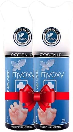 MYOXY Portable Oxygen Can, Portable Canister Of Clean Oxygen With Inbuilt Mask (11.8 Litres, Pack Of 2), Multicolour