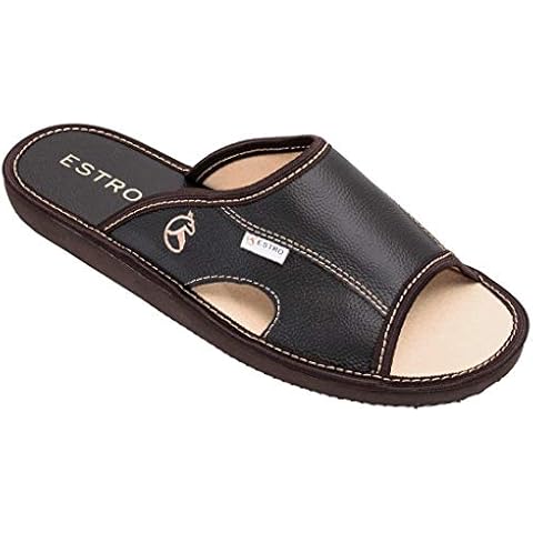 ESTRO Chaussons Cuir Hommes Cover
