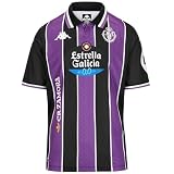Kappa 2026 Home Real Valladolid - Camiseta 2ª Equipación 25/26 - Diseño de Calidad y Estilo Deportivo - Tejido Kombat - Corte Regular - Manga Corta y Cuello Polo - Black/Violet/White M