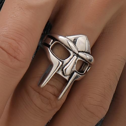 Yumikoo DOOM Mask Ring for Men Adjustable Ring Gladiator Style2