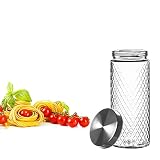 BigDean XXL Vorratsglas 2,2 Liter Spaghetti Glas mit Edelstahl-Deckel - mit Schraubverschluss - 28 x 11 cm - Nostalgie Schraubglas Lebensmittelglas