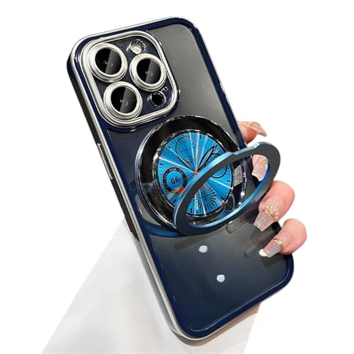 Étui pour iPhone 14 Pro bleu business avec support antichoc