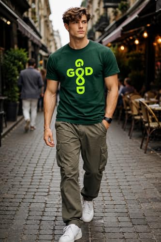 Image of INKKR Regular Fit Half Sleeves Round Neck Typographic Printed Cotton T-Shirt