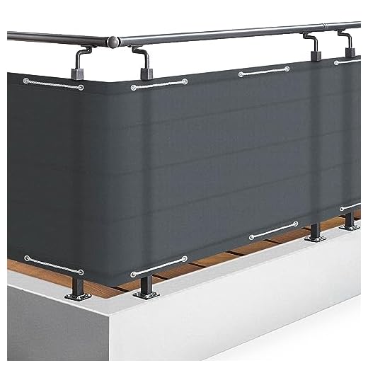Barandillas exteriores baratas 9 Sol Royal Malla ocultacion Mallas Protección Visual Balcon SolVision PB2 PES Pantalla Opaca 500x90 cm Antracita balcón privacidad con Ojales Cuerdas