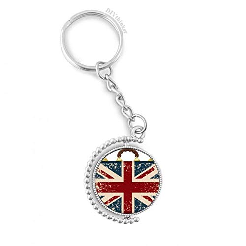 Llavero Union Jack rotatorio con cadena reforzada para organización segura de llaves