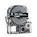 Epson LABELWORKS 212WBPX-5PK Genuine PET (Polyester) Tape Cartridge - White on Black Industrial Label Maker Tape - 1/2