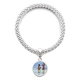 foto afrika baden Material: Metall DIYthinker Damen Ellie Yao See Welle Foto Afrika Kinder Splitter Armband Laufende hängende Schmuckkette