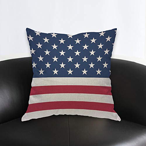 Aoyego American Flag Throw Pillow Cover Independence Day Republican Celebration Democracy Nation Stripes Pillow Case 18X18 Inch Decorative Men Women Boy Girl Room Cushion Cover For Home Couch Bed #TOP1