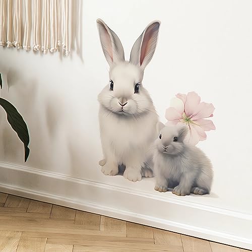 Adhesivos de Pared Conejo Blanco Pequeño sacinora Vinilo Removible miniatura 5