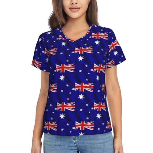 T-shirt de sport australien col en V femme en maille respirante