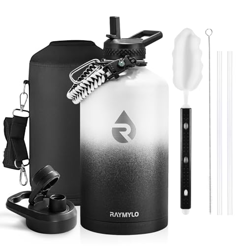 RAYMYLO One Gallon Water Bottle Insulated 128 oz, Stainless Steel