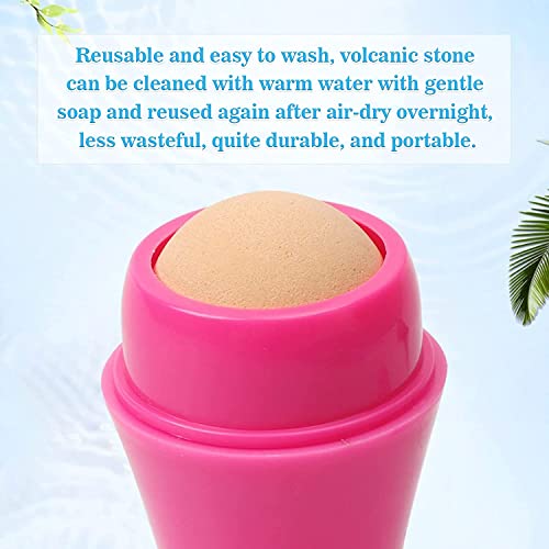 QNEEK OilAbsorbing Volcanic Stone Face Roller, Reusable Facial