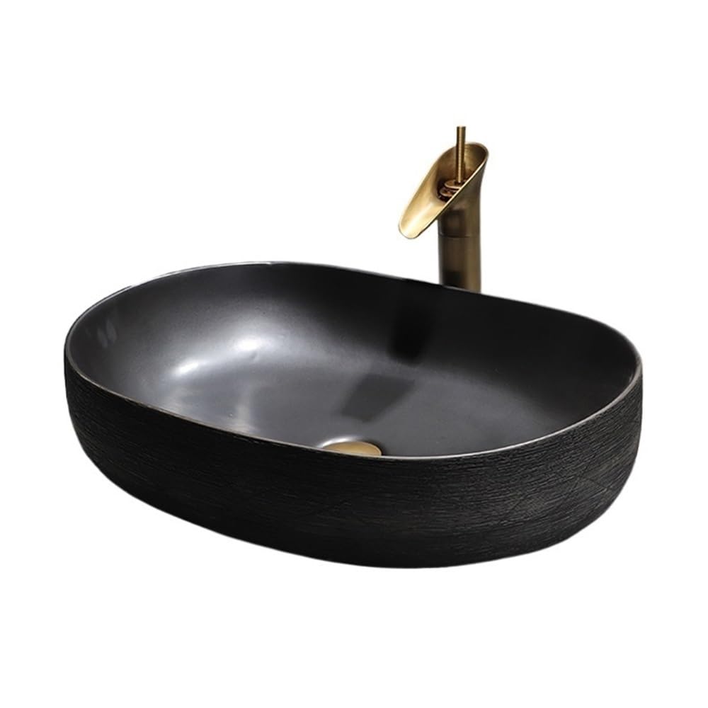 Countertop Bathroom Vessel Retro Sink Wash Bowl Above Counter Basin Vessel Porcelain Ceramic Bathroom Cloakroom Sink