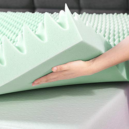 image for Best Price Mattress 3 Inch Egg Crate Memory Foam Mattress Topper with 