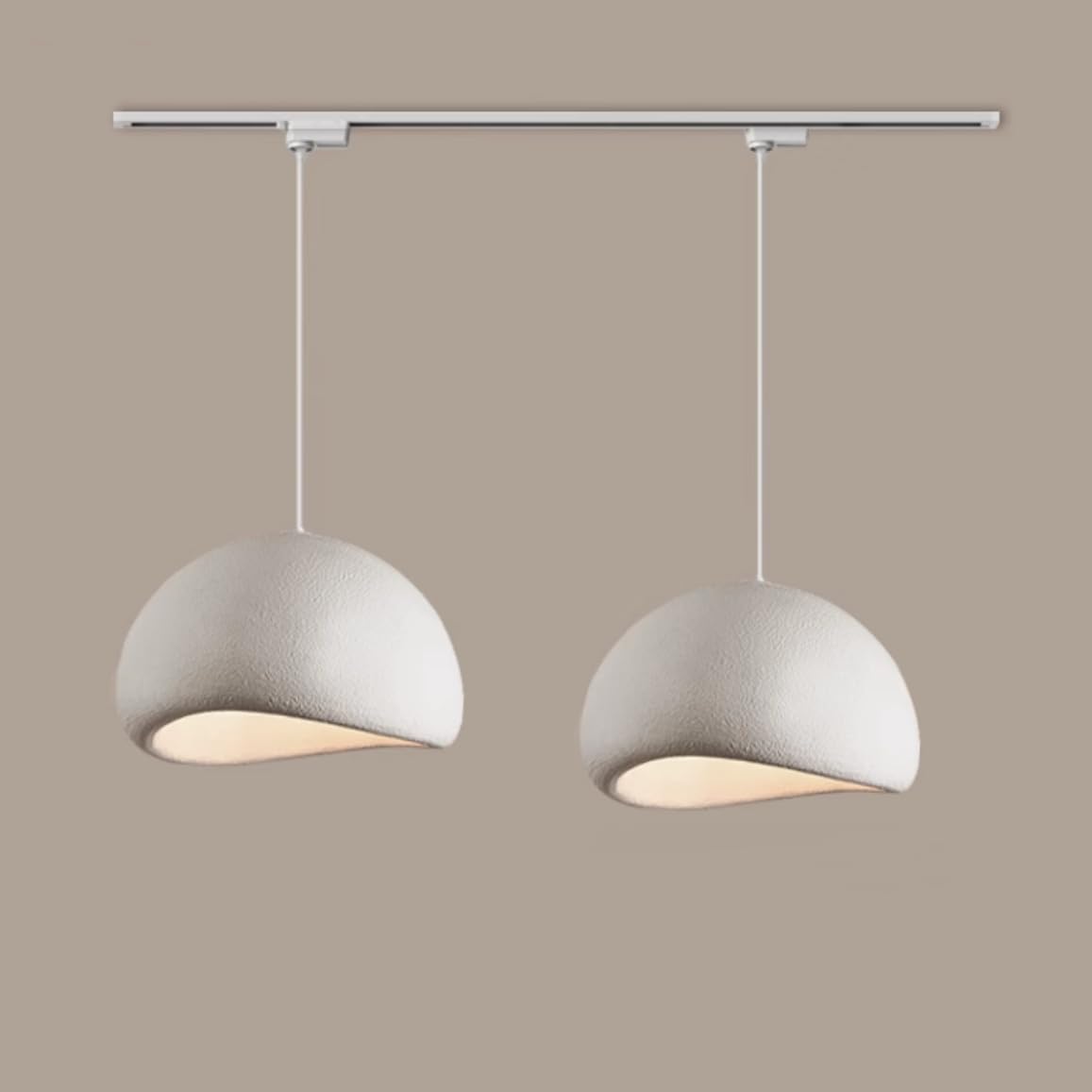 Modern Pendant Track Lighting H-Type Wabi Sabi Track Light White Scandinavian Pendant Light Concrete Cement Look Track Pendant Lights Kitchen Island 2 Lights Pendant Island Light