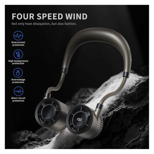 Ventilador de cuello plegable contra el calor con viento envolvente de 360 grados 7