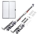 Schiebetürschienen-Hardware-Kit – Edelstahl-Radrolle Und Türbeschläge, Zwei-Wege-Puffer-Dämpfungsrollen | Einfach Zu Installierendes Kit Für Zubehör Für Schiebetüren Aus Holz Und Edelstahl