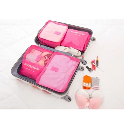 Kit Organizador de Mala de Viagem Prático 6 Peças Necessaires (Cinza)