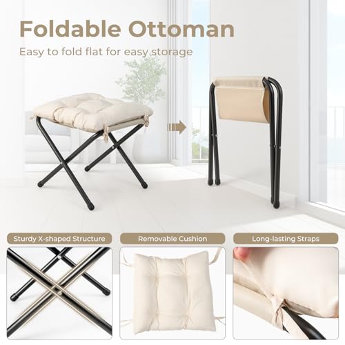 Sillón Ergónomico Plegable Beige miniatura 7