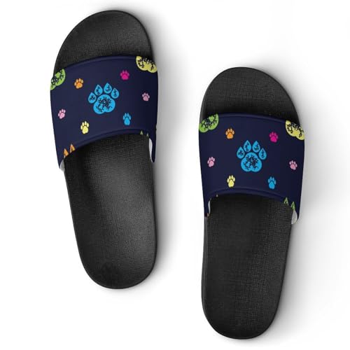 Claquettes femme à semelle antidérapante et design patte de chien amortissant