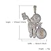 KMASAL Jewelry V Sign Money Bag Pendant Hip Hop Simulated Diamond Iced Out Rhinestone Crystal Necklace, 10mm 18