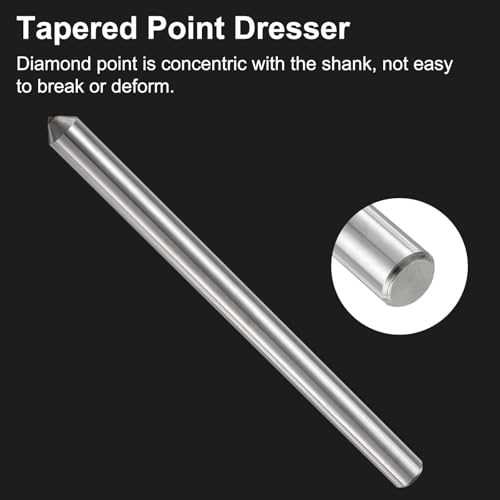 QUARKZMAN 2 Stück Diamant-Abrichtwerkzeuge 11mm x 152mm (7/16 x 6) Einfach Konisch Rundstift Geschweißte Diamant-Abrichtwerkzeuge Für Schleifscheiben Silberfarben