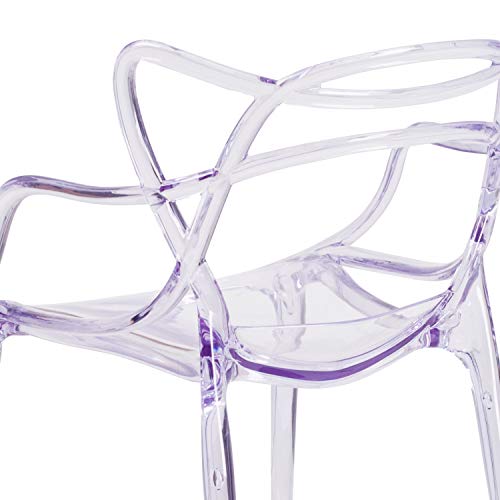 Emma + Oliver Transparent Fluid Style Stacking Side Chair #TOP4