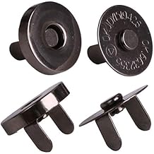 Mini Skater 24 Sets Magnetic Button Clasp Snaps - Purses, Bags, Clothes - No Tools Required - Choose Small or Large Magnetic Button Size18mm6/8" Black