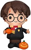 Gemmy Harry Potter Halloween Inflatable, 3 Ft Tall Lighted Yard Decoration with Pumpkin, Indoor Outdoor Decor