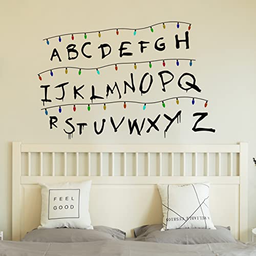 Abc Letters Wall Decals Alphabets Abc Wall Stickers Peel And Stick For Themed Room Wall Decor Game Room Horror Themed Party Decor For Stranger Things Art Murals Decor Bars Restaurants Cafes Pubs #TOP2