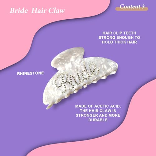 Personalized Initial Bridal Shower Gifts Box Set, Bride Slippers MRS Cosmetic Bag Bride Hair Clip Wedding Gifts for Bride, Bride to be Gifts Bachelorette Gifts4