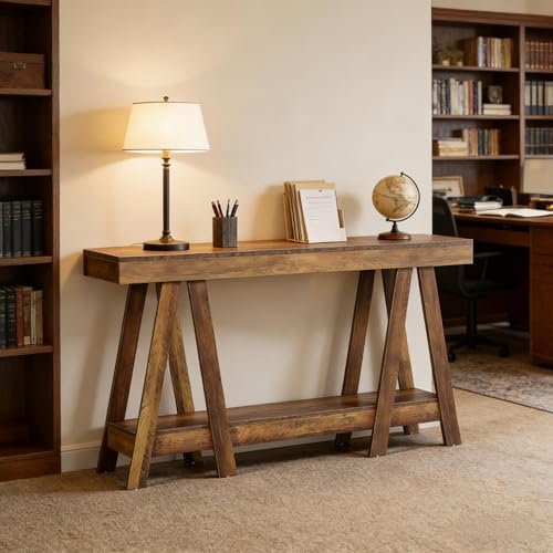 BIGTO 2-Tier Hall Table,Entryway Table,Functional Console Table 70.9"*11.8"*35.5"Living Room Furniture