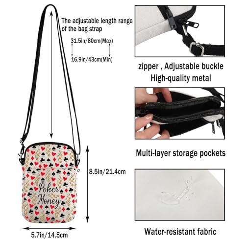 G2TUP Casino Theme Gift Poker Money Crossbody Bag Gambling Vibes Travel Bag Poker Chips Gifts3