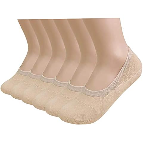 JNJSTELLA Women and Men No Show Socks Low Cut Non Slip Flat Boat Line Casual Socks (3 Pairs(Beige), US Women Size 5-8) Cover