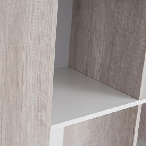 Miniatura 6 de Lolahome Estantería Cubo De 8 Huecos Color Blanco Y Madera De 60x120 Cm