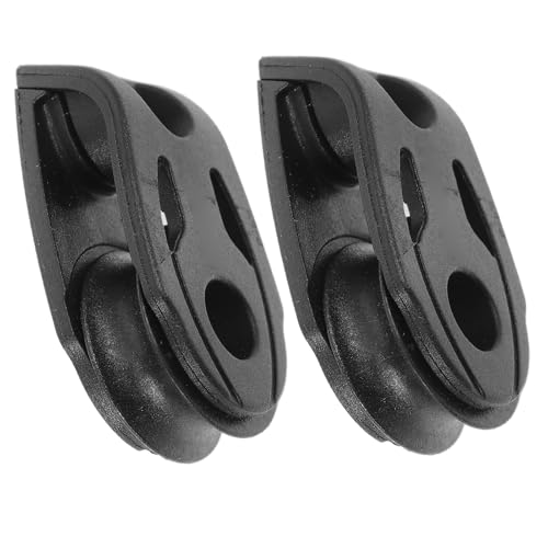 Lurrose Kit de 2 Poulies Simples en Nylon Noir pour Voilier et Levage