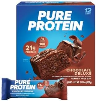 Pure Protein Bars, Chocolate Deluxe, 48 Ct, Low Sugar, Gluten Free, 1.76 oz