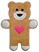 Leschi SACO TÈRMICO de semillas para microondas/Para el dolor de estómago/Animal: Oso peluche, Teddy con corazón, beige