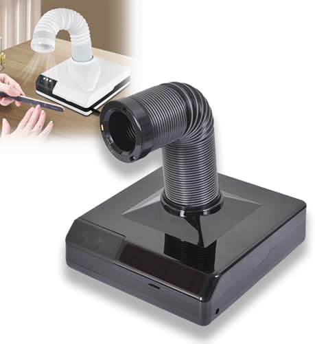 Professional Nail Dust Collector, LED Light, Dual Vacuum Modes, Upgraded Motor, Acrylic Nail Polishing Cleaner, Low Noise, Retractable Teles Tube, Efficient & Adjustable