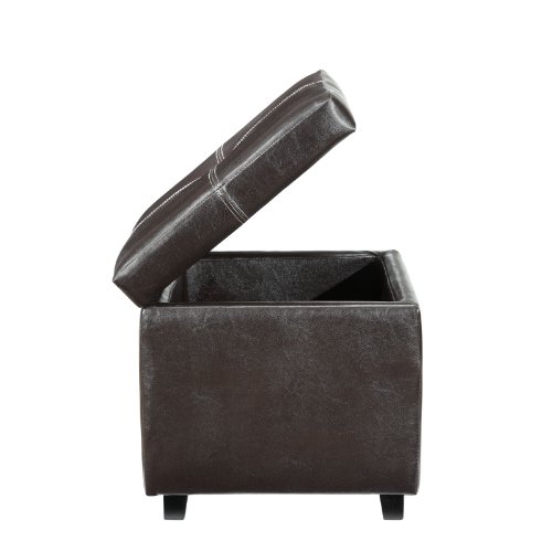 Modway Treasure Tufted Faux Leather Square Storage Ottoman Cube In Espresso #TOP2