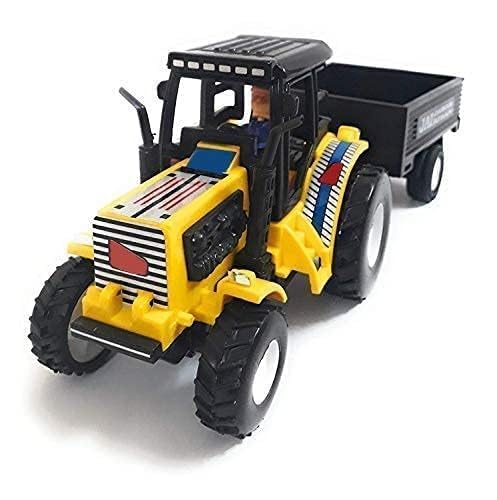 Cojuz Farmer Tractor & Trolley Toy Set: Unbreakable Pull-Back Action, Friction Powered Construction Truck for Kids 3+ Years (Multicolor)