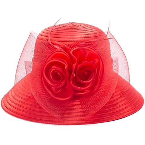 Lawliet Ladies Satin Dress Wedding Hat Cover
