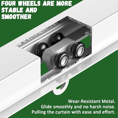 Riel invisible de techo de 1,5 m para cortina moderna, sistema de aluminio blanco con kit 5